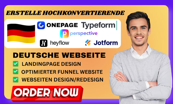 design redesign onepage io german website landing page