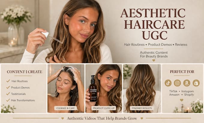 create aesthetic ugc content for haircare brands