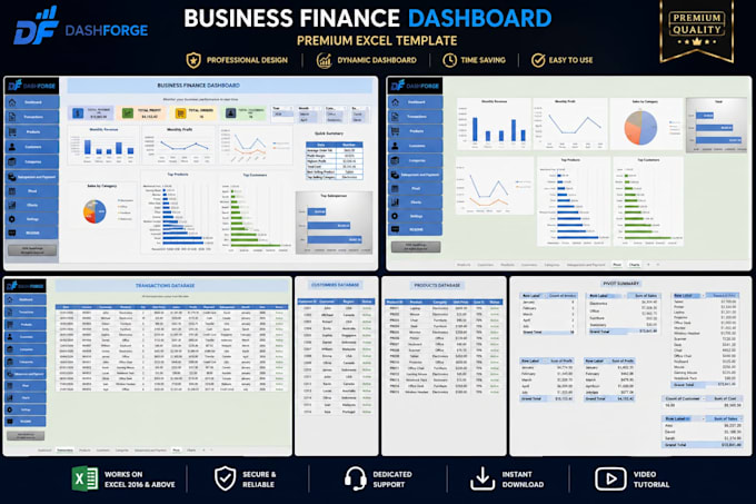 create a professional excel dashboard for your business