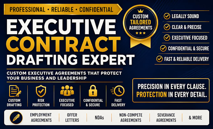 draft executive contract agreement employment agreement contract drafting expert
