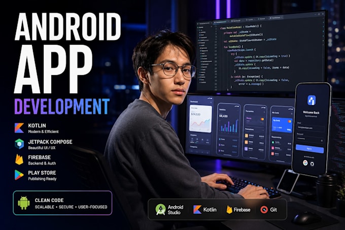 develop a custom android application using kotlin
