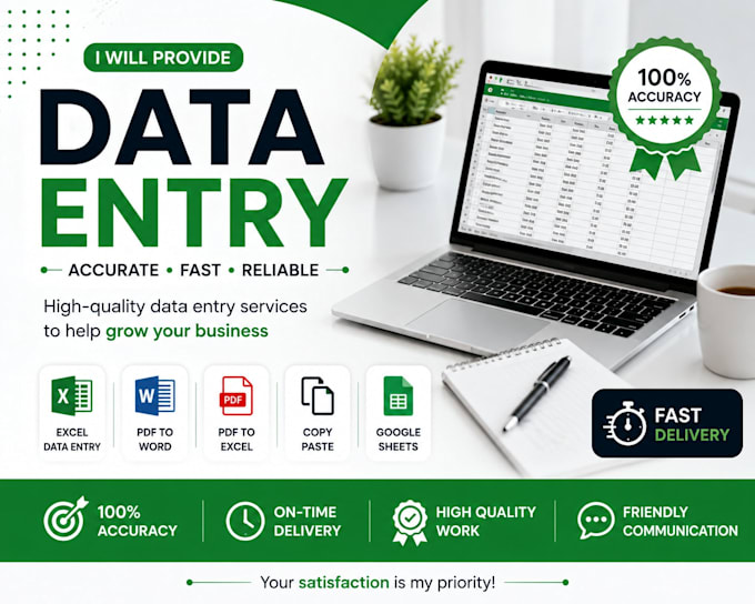 do accurate data entry, copy paste, and PDF to word excel