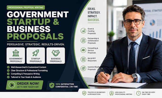 write government proposal, startup proposal and business proposal