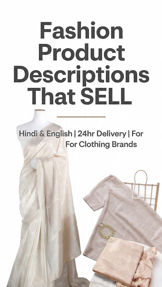 write fashion product description in hindi and english