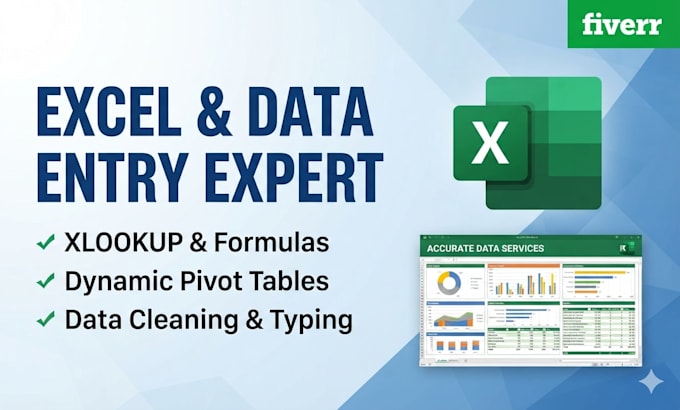 do expert data entry excel xlookup and pivot table