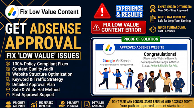 fix low value content and get your website adsense approved