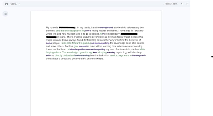 proofread for writing projects