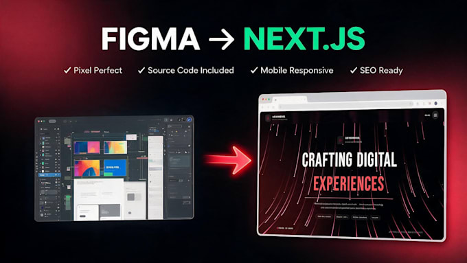 convert figma to nextjs react website with tailwind CSS