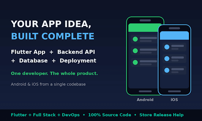 build your flutter app with backend API and deployment
