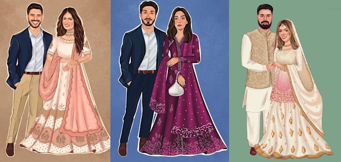 create custom individual and couple illustrations
