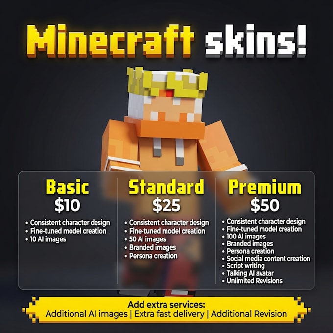 create minecraft skin for you