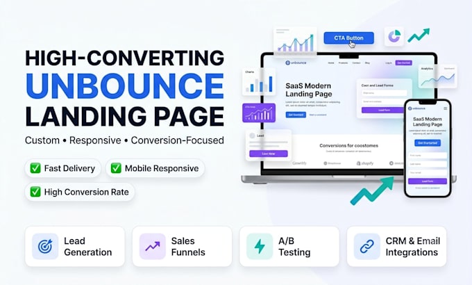 create an high converting and functional unbounce landing page