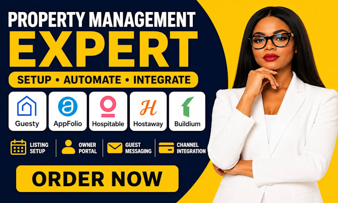 set up guesty appfolio hospitable hostaway buildium
