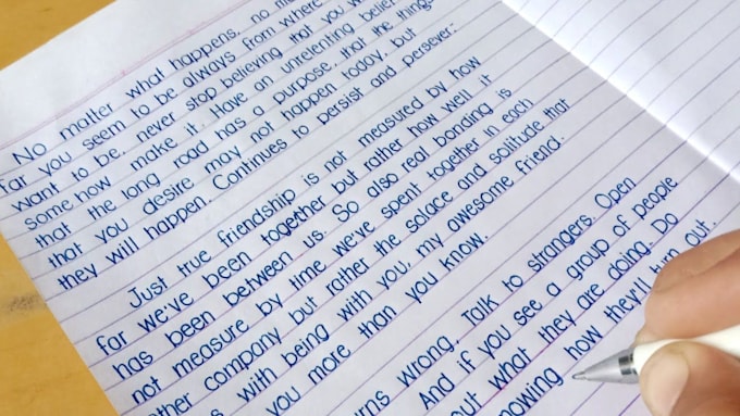write anything with beautiful handwriting