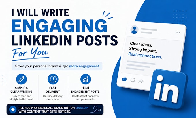 write simple and engaging linkedin posts for you