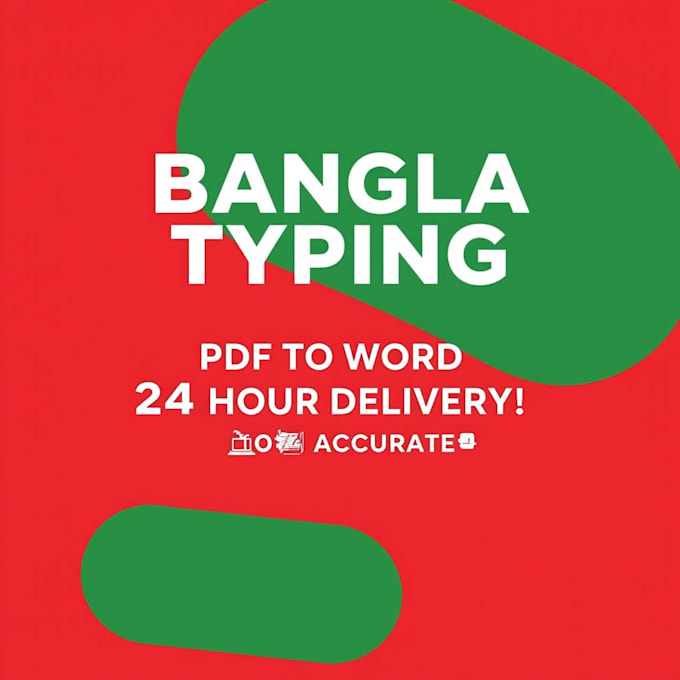 do bangla typing, pdf to word, and data entry fast