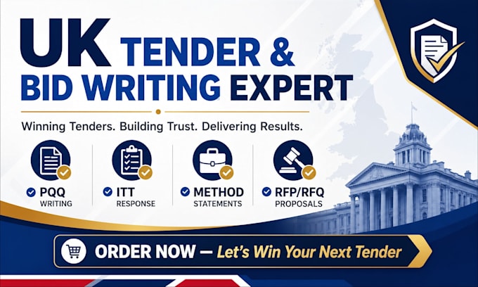 write UK tender and bid proposal, pqq, itt, method statements, rfp and rfq docs