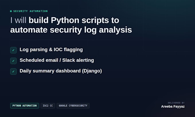 build python scripts to automate security log analysis and alerts
