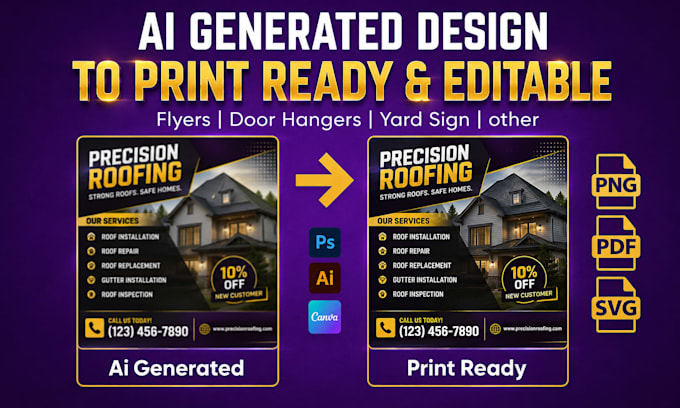 recreate your ai generated design into a print ready editable file asap