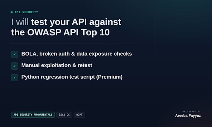 perform API security assessment based on owasp API security top 10