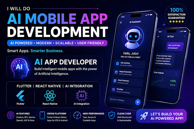 do ai mobile app development, ai app developer flutter react native app creation