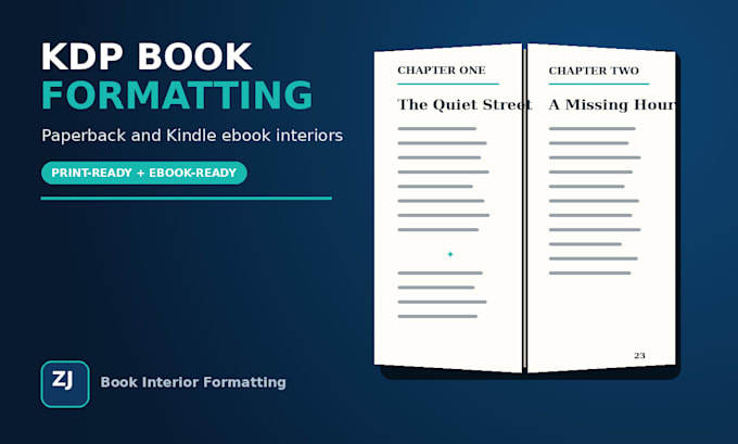 format your book for KDP paperback and ebook