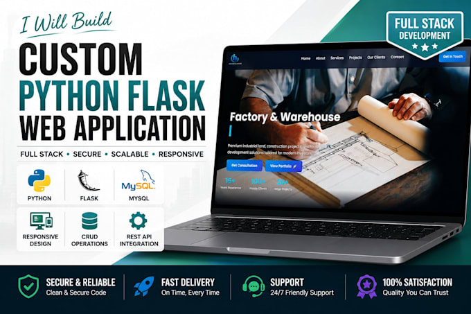 build a custom python flask web application with mysql