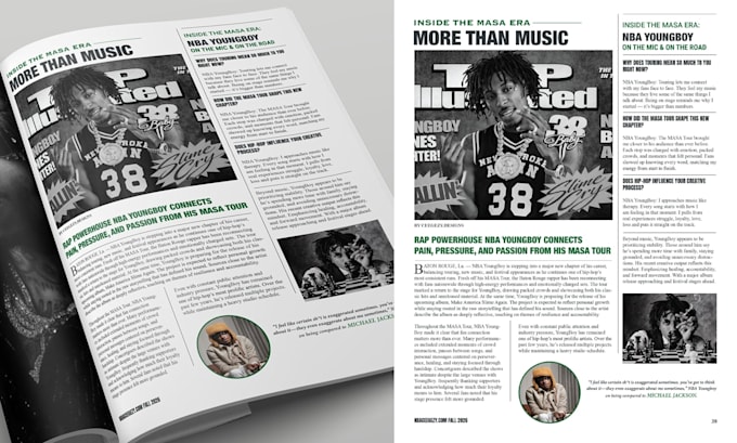 design a professional magazine or newspaper article layout