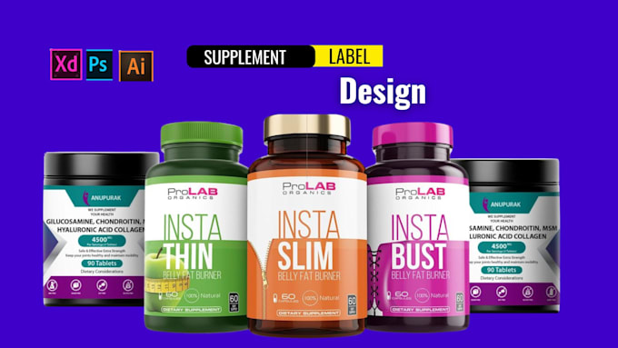 design professional supplement label for vitamins, capsules and powders