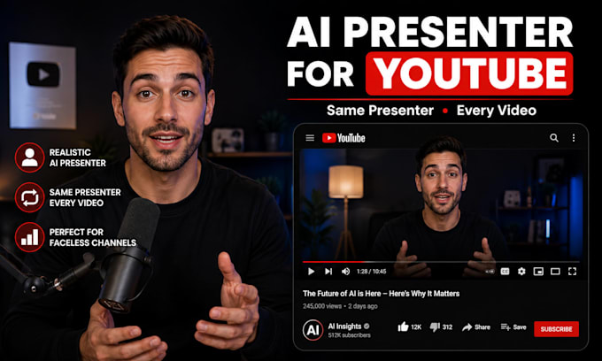 be your ai presenter for faceless youtube automation channels