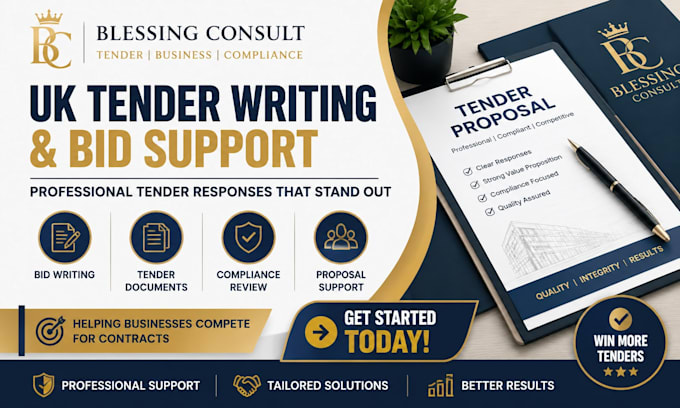 prepare UK tender documents and professional bid responses