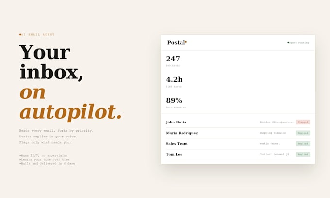 build an ai email,drafts replies automatically