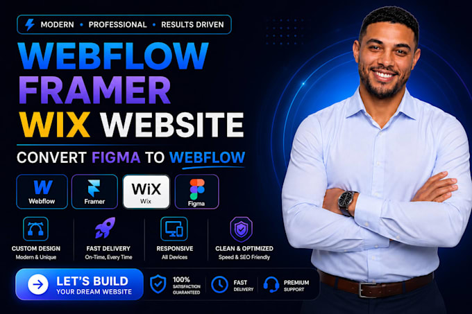 design webflow, framer, wix website and convert figma to webflow