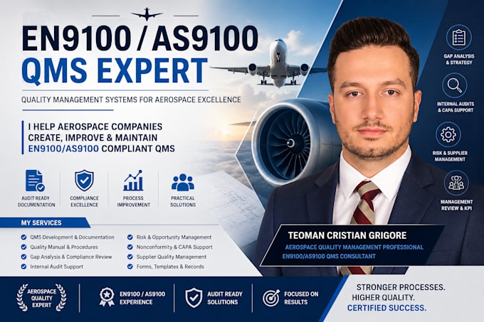 create or improve your en9100,as9100 compliant qms