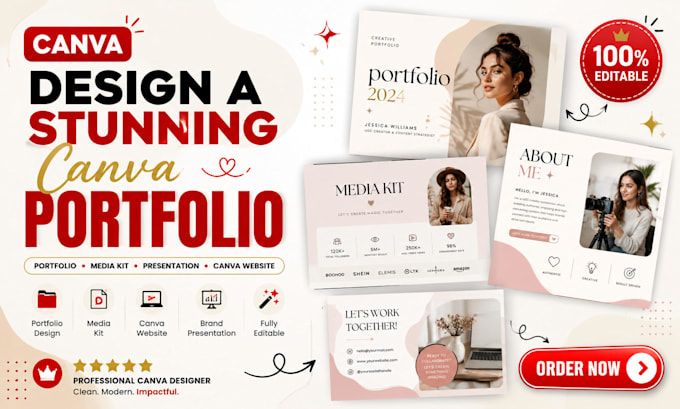 design ugc portfolio canva website, high converting  canva ugc portfolio design