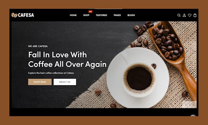 design coffee website coffee shopify store private label coffee store tea store