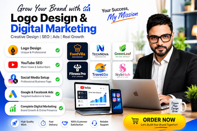 design a professional logo,resume,thumbles,ads run, video editing
