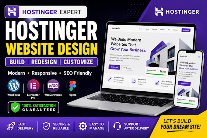 hostinger website design, build a professional hostinger website with wordpress