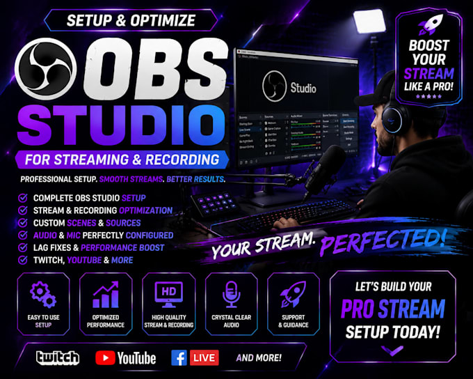 setup obs studio for streaming and recording