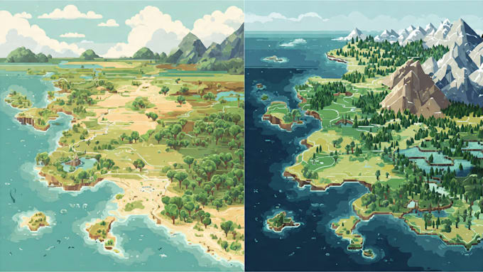 draw vector map and illustration