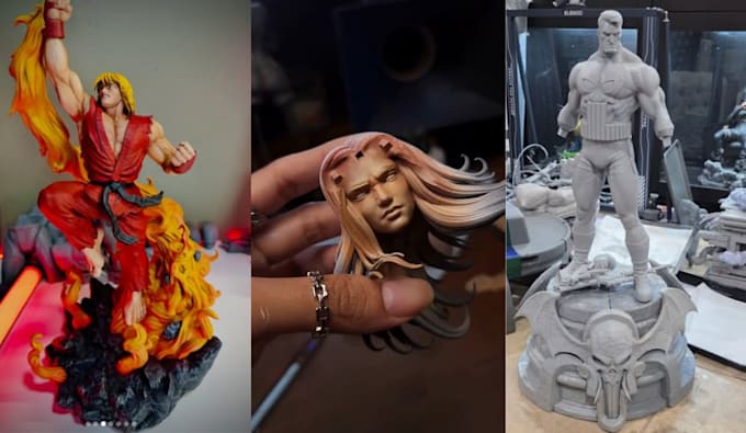 3d print and paint anime figure model action figure statues stl resin printing