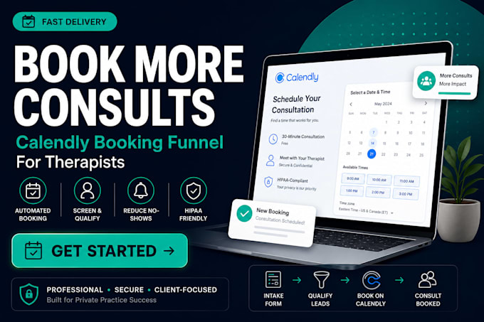 setup calendly consultation booking funnel for therapists