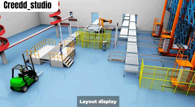 create realistic 3d warehouse walkthrough animation, logistics animation video