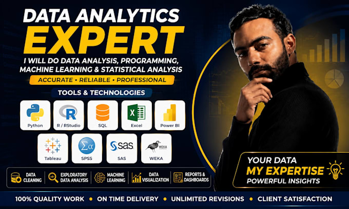 do r programming, python, data analysis, machine learning, and excel projects