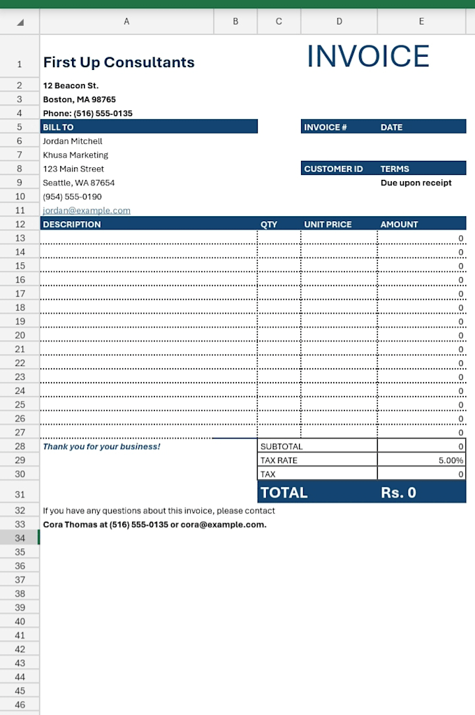 excel billing and invoice expert