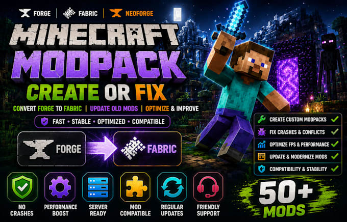 create fix optimize minecraft modpack forge fabric server setup