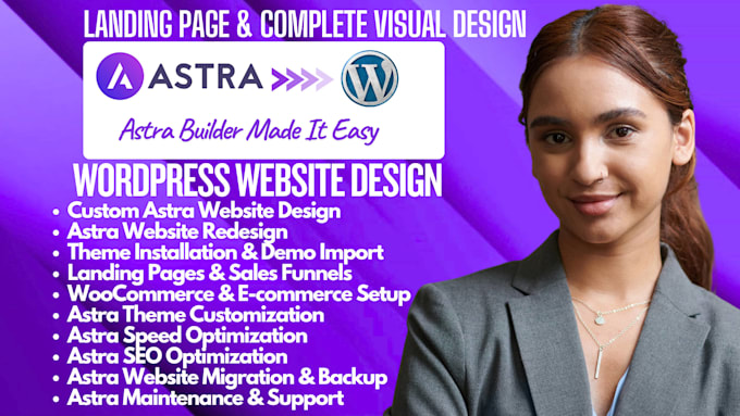 customize design redesign business wordpress website using astra pro builder