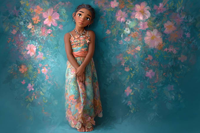 do cute disney cartoon portrait