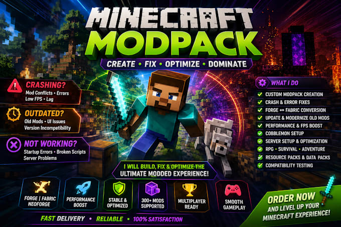setup or fix modpack minecraft server create cobblemon convert forge mods fabric