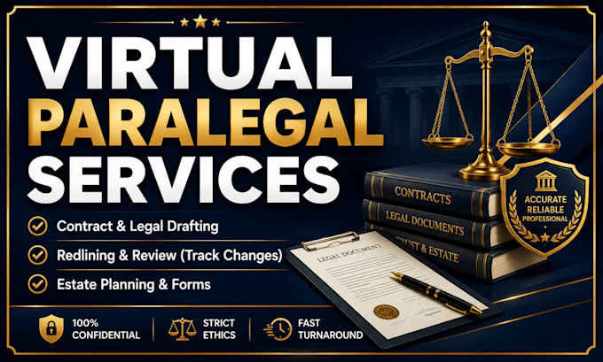 provide virtual paralegal support for legal document drafting and agreements